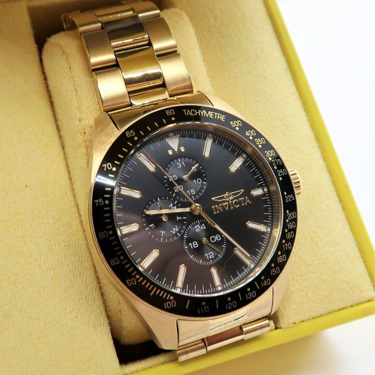 Men's Aviator Quartz Multifunction Black Dial Watch - 38968